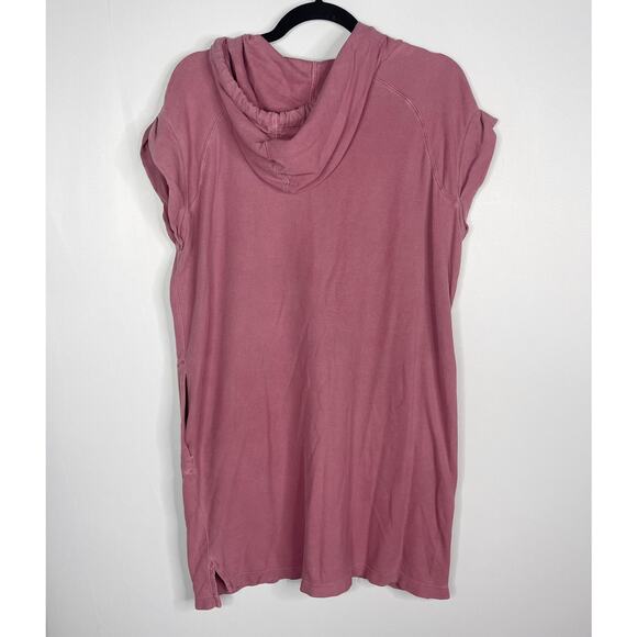 ATM Anthony Thomas Melillo XS Pink Pima Cotton Hoodie Dress Oversized Pockets - Picture 2 of 11
